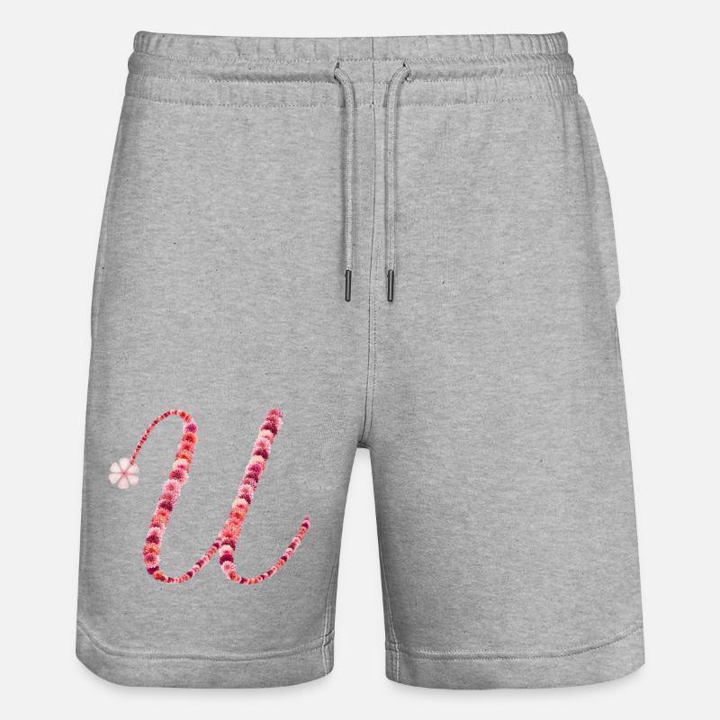 Monogramme floral romantique « U » - Short de jogging bio TRAINER Stanley/Stella unisexe - gris chiné