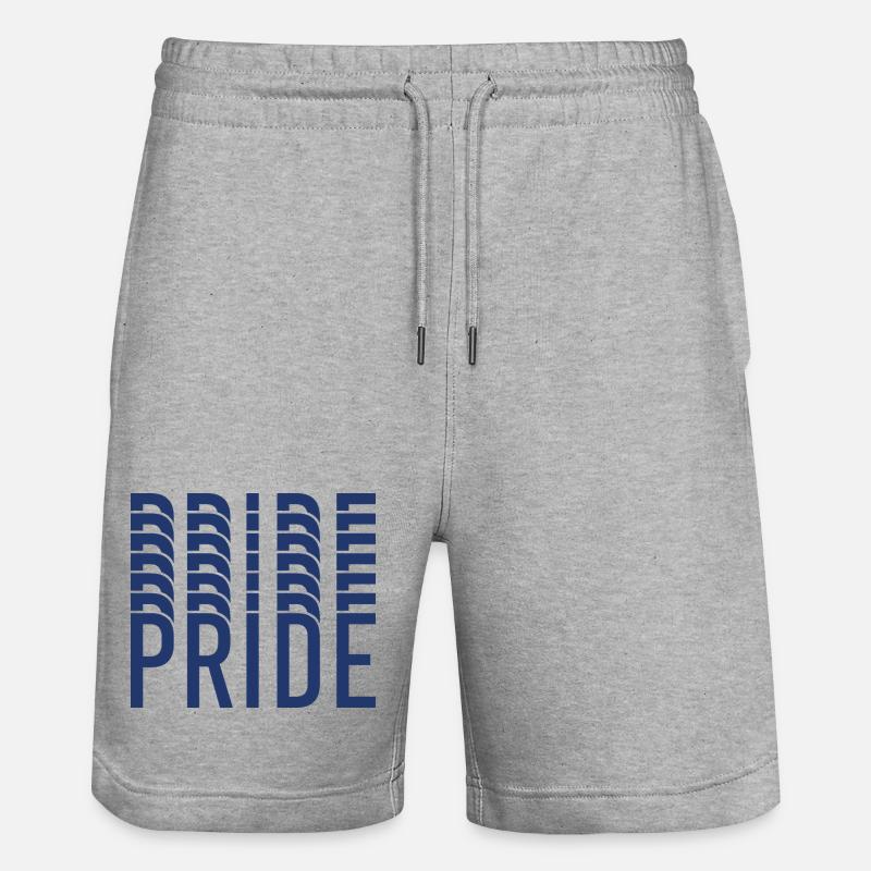Blue Pride Geometric Pattern - Stanley/Stella Trainer Unisex Organic Jogging Shorts - heather grey