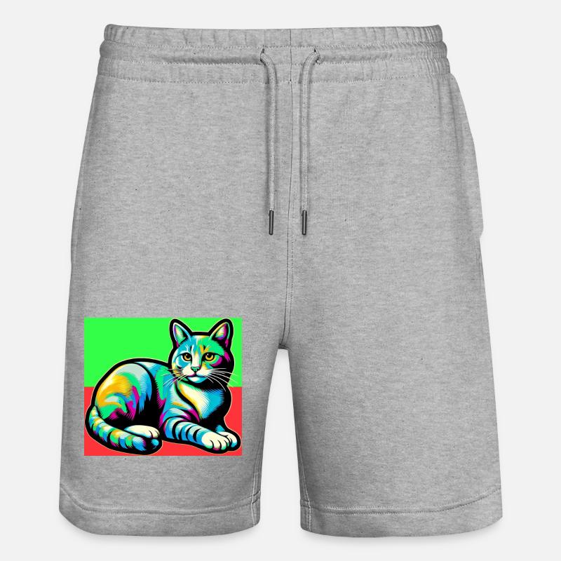 chat - Short de jogging bio TRAINER Stanley/Stella unisexe - gris chiné