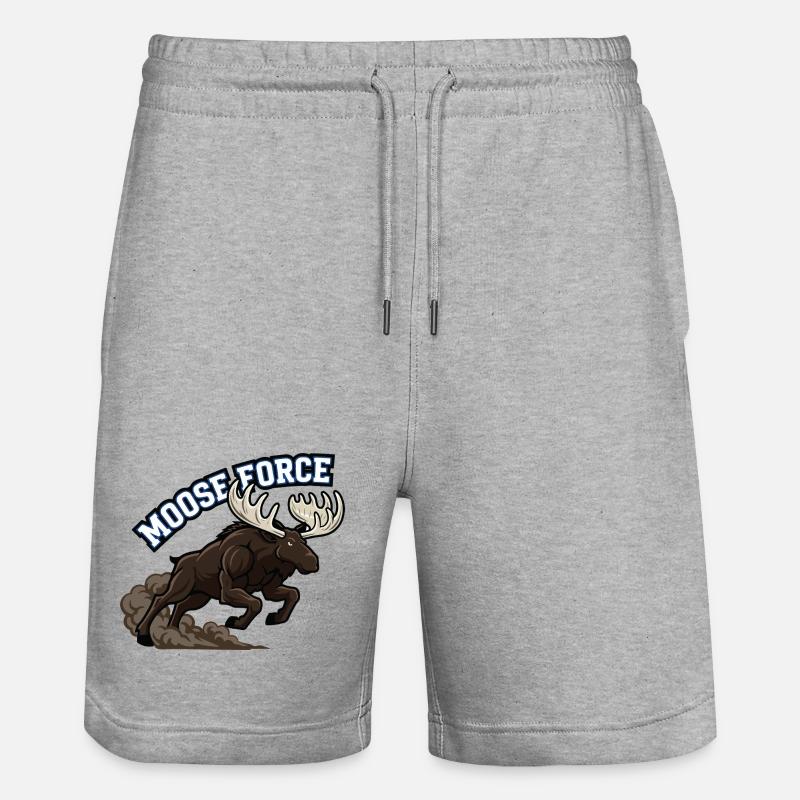 Moose Force Elan Sauvage Puissance - Short de jogging bio TRAINER Stanley/Stella unisexe - gris chiné