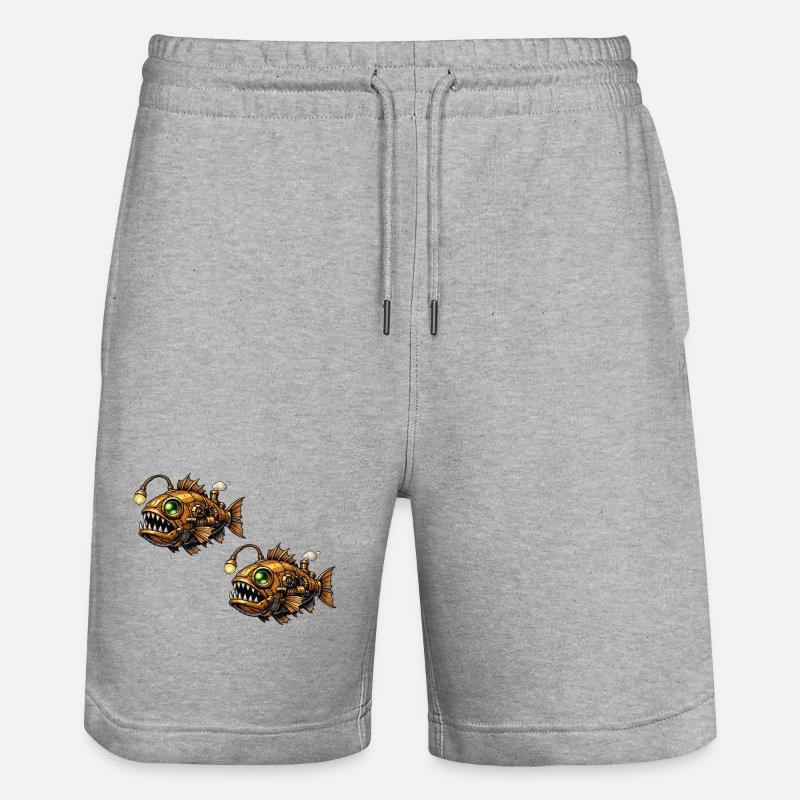 Piranhas des eaux profondes steampunk - Short de jogging bio TRAINER Stanley/Stella unisexe - gris chiné