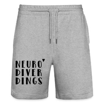 Neurodiverdings - Stanley/Stella Unisex Bio Joggingshorts Trainer  - Grau meliert - Vorne - Nik (191cm) & Marisol (170cm)