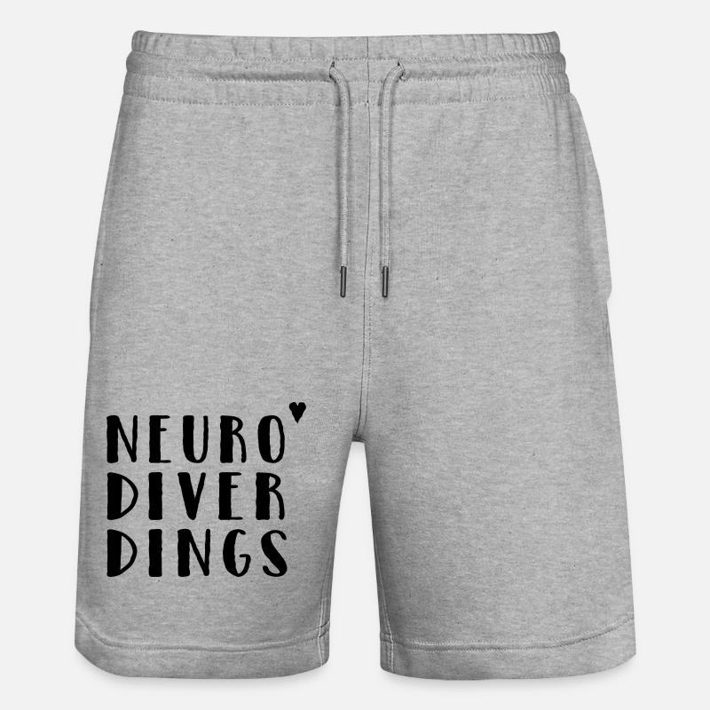 Neurodiverdings - Short de jogging bio TRAINER Stanley/Stella unisexe - gris chiné