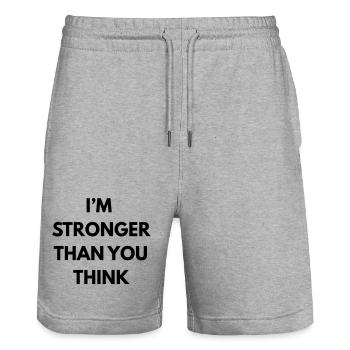 Ich bin stärker, als du denkst - Stanley/Stella Unisex Bio Joggingshorts Trainer  - Grau meliert - Vorne - Nik (191cm) & Marisol (170cm)