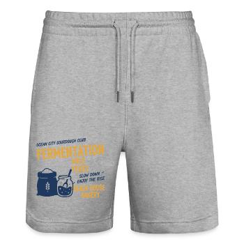 Sourdough Bread Baking Baker Sourdough Starter Jar - Stanley/Stella Trainer Unisex Organic Jogging Shorts - heather grey - Front - Nik (191cm) & Marisol (170cm)