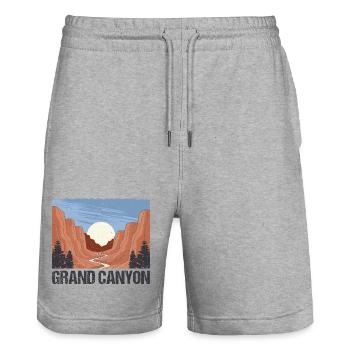 Grand Canyon National Park Hiking - Stanley/Stella Trainer Unisex Organic Jogging Shorts - heather grey - Front - Nik (191cm) & Marisol (170cm)