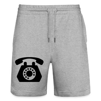 Telefon - Stanley/Stella Unisex Bio Joggingshorts Trainer  - Grau meliert - Vorne - Nik (191cm) & Marisol (170cm)
