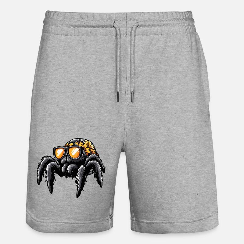 Tarantula Comic Urlaub - Stanley/Stella Unisex Bio Joggingshorts Trainer  - Grau meliert