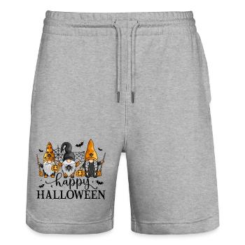 Joyeux Halloween Les Nains - Short de jogging bio TRAINER Stanley/Stella unisexe - gris chiné - Devant - Nik (191cm) & Marisol (170cm)