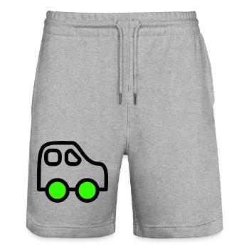 Voiture - Short de jogging bio TRAINER Stanley/Stella unisexe - gris chiné - Devant - Nik (191cm) & Marisol (170cm)