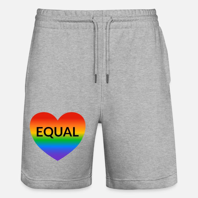 Fierté Arc-en-ciel au cœur égal - Short de jogging bio TRAINER Stanley/Stella unisexe - gris chiné