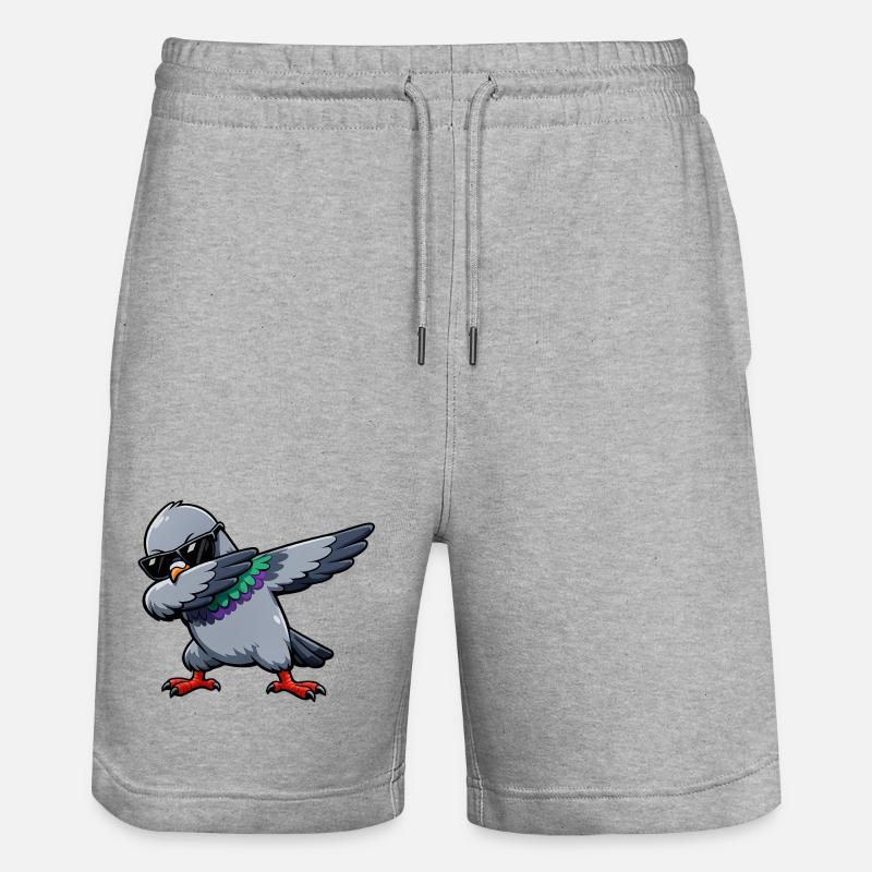 Pigeon à tamponnage - Short de jogging bio TRAINER Stanley/Stella unisexe - gris chiné