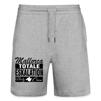 Mallorca, Eskalation - Stanley/Stella Unisex Bio Joggingshorts Trainer  - Grau meliert - Vorne - Nik (191cm) & Marisol (170cm)