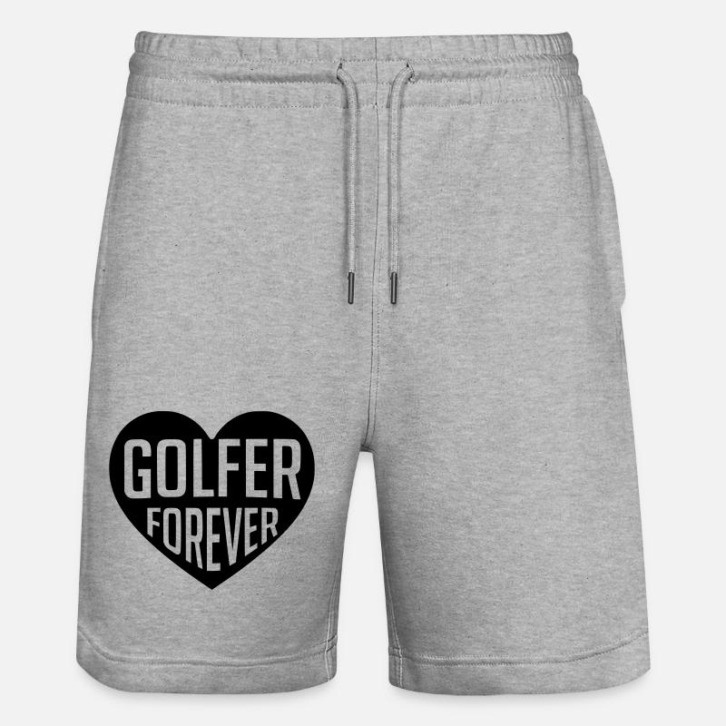 Golf - Cœur éternel du golfeur - Short de jogging bio TRAINER Stanley/Stella unisexe - gris chiné