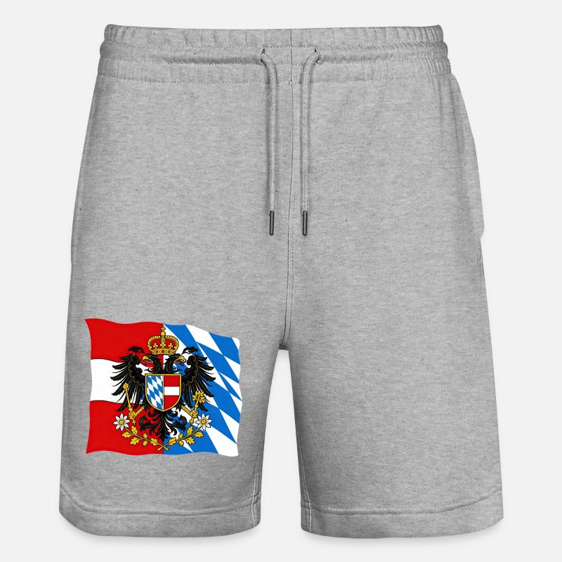 Drapeau d’amitié Bavière Autriche - Short de jogging bio TRAINER Stanley/Stella unisexe - gris chiné