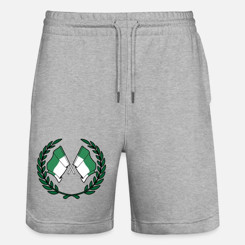 Vlieland Laurel Flags – Island Pride - Stanley/Stella Unisex Bio Joggingshorts Trainer  - Grau meliert