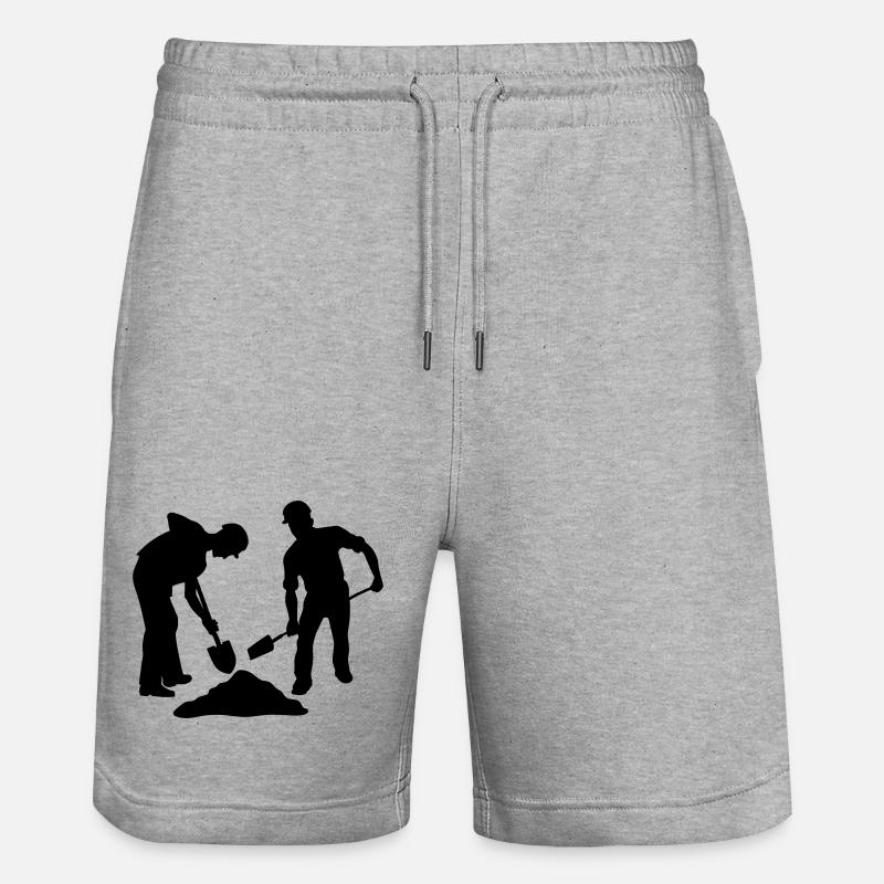 Sandarbeiterteam – Bodenpersonal - Stanley/Stella Unisex Bio Joggingshorts Trainer - Grau meliert