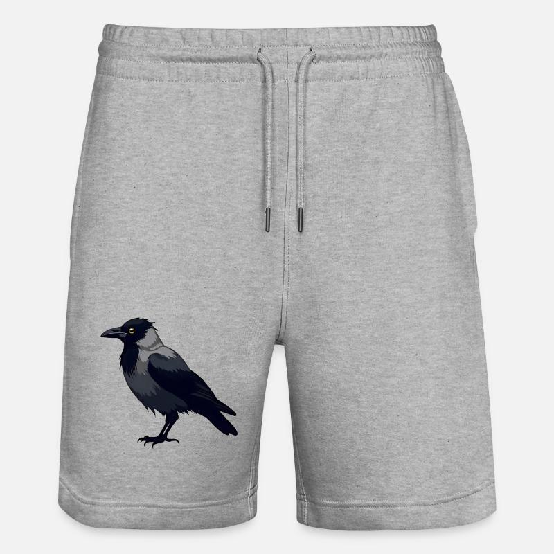Corbeau noir - Short de jogging bio TRAINER Stanley/Stella unisexe - gris chiné
