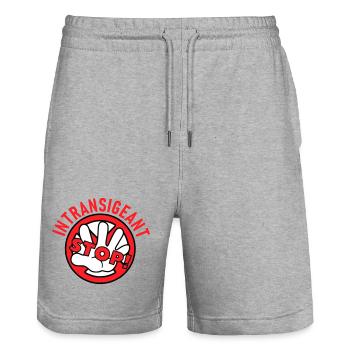 Intransigeant - Short de jogging bio TRAINER Stanley/Stella unisexe - gris chiné - Devant - Nik (191cm) & Marisol (170cm)