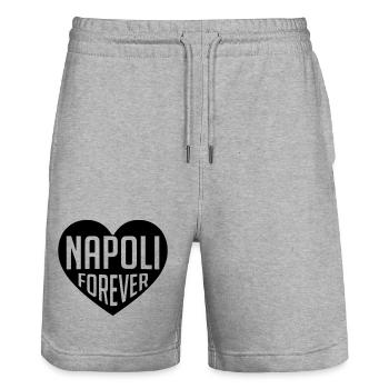 Napoli Forever Heart - Stanley/Stella Trainer Unisex Organic Jogging Shorts - heather grey - Front - Nik (191cm) & Marisol (170cm)