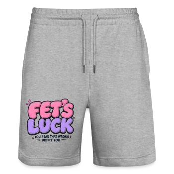 Fait Luck Humour Dire des Drôles D - Short de jogging bio TRAINER Stanley/Stella unisexe - gris chiné - Devant - Nik (191cm) & Marisol (170cm)