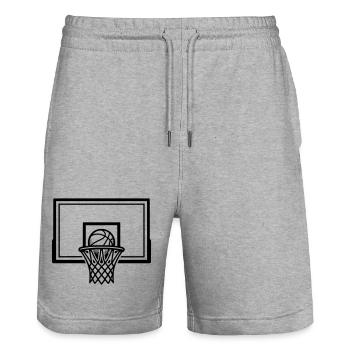 Club de basket-ball basket-ball Streetball - Short de jogging bio TRAINER Stanley/Stella unisexe - gris chiné - Devant - Nik (191cm) & Marisol (170cm)