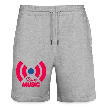 Musique rave Signal néon - Short de jogging bio TRAINER Stanley/Stella unisexe - gris chiné - Devant - Nik (191cm) & Marisol (170cm)