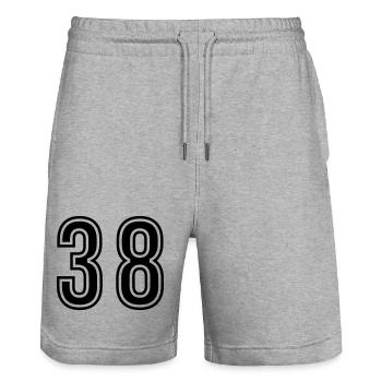 38 Zahl symbol - Stanley/Stella Unisex Bio Joggingshorts Trainer  - Grau meliert - Vorne - Nik (191cm) & Marisol (170cm)