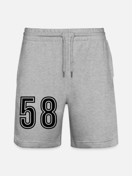 58 Number Symbol - Stanley/Stella Trainer Unisex Organic Jogging Shorts - heather grey