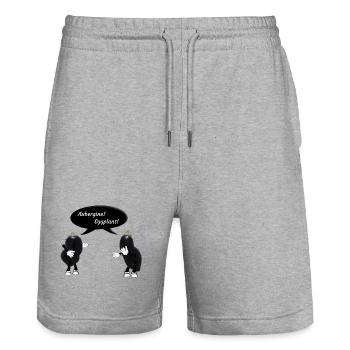 Aubergines / eggplants solanum melongena - Stanley/Stella Trainer Unisex Organic Jogging Shorts - heather grey - Front - Nik (191cm) & Marisol (170cm)