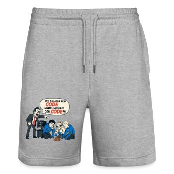 Ihr Solltet Den Code Durchsuchen – IT Humor - Stanley/Stella Unisex Bio Joggingshorts Trainer  - Grau meliert - Vorne - Nik (191cm) & Marisol (170cm)