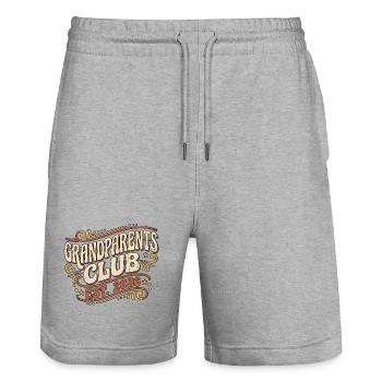 Grandparents Club - Stanley/Stella Trainer Unisex Organic Jogging Shorts - heather grey - Front - Nik (191cm) & Marisol (170cm)