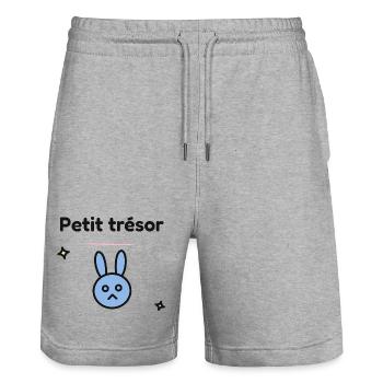 BEBE.PARENT. PARENTS. MAMAN. PAPA. FUTURE MAMAN - Short de jogging bio TRAINER Stanley/Stella unisexe - gris chiné - Devant - Nik (191cm) & Marisol (170cm)