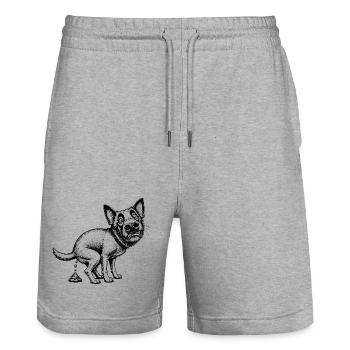 canine - Short de jogging bio TRAINER Stanley/Stella unisexe - gris chiné - Devant - Nik (191cm) & Marisol (170cm)