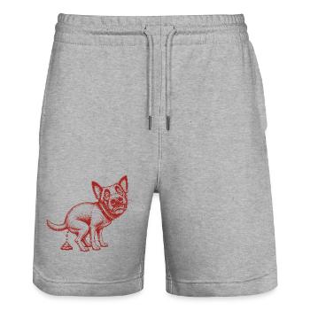 Chiens drôles - Short de jogging bio TRAINER Stanley/Stella unisexe - gris chiné - Devant - Nik (191cm) & Marisol (170cm)