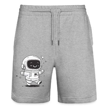 Happynaut - Stanley/Stella Unisex Bio Joggingshorts Trainer  - Grau meliert - Vorne - Nik (191cm) & Marisol (170cm)