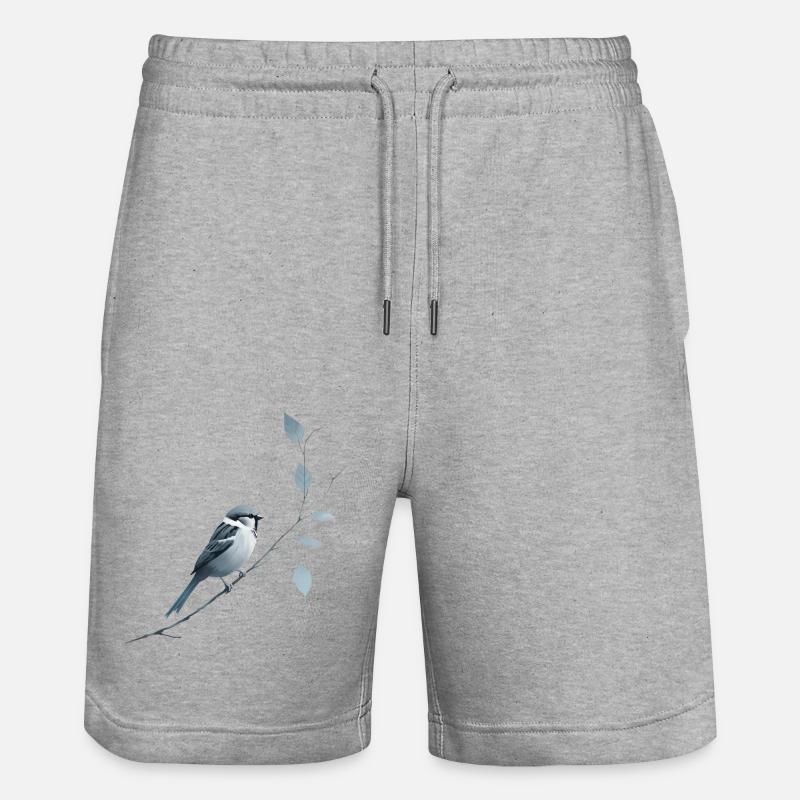 Moineau sur branche - Short de jogging bio TRAINER Stanley/Stella unisexe - gris chiné