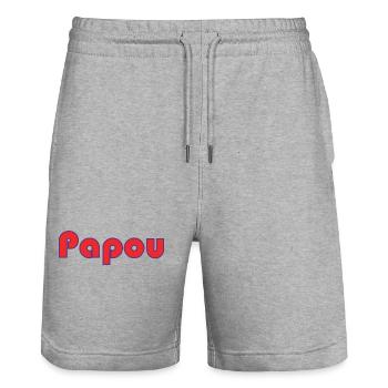 BONNE FÊTE PAPA. PAPA. FÊTE DES PÈRES. PÈRE - Short de jogging bio TRAINER Stanley/Stella unisexe - gris chiné - Devant - Nik (191cm) & Marisol (170cm)
