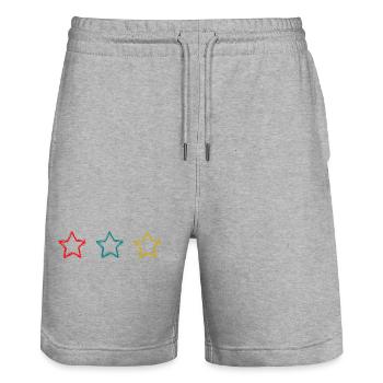CHRISTMAS. YEAR. ANNIVERSARY. RETIREMENT. DAD. MAMAM. - Stanley/Stella Trainer Unisex Organic Jogging Shorts - heather grey - Front - Nik (191cm) & Marisol (170cm)