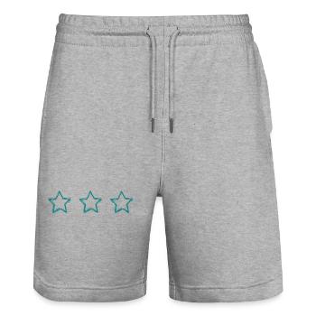 NOËL. ANNEE. ANNIVERSAIRE. RETRAITE. PAPA. MAMAM. - Short de jogging bio TRAINER Stanley/Stella unisexe - gris chiné - Devant - Nik (191cm) & Marisol (170cm)