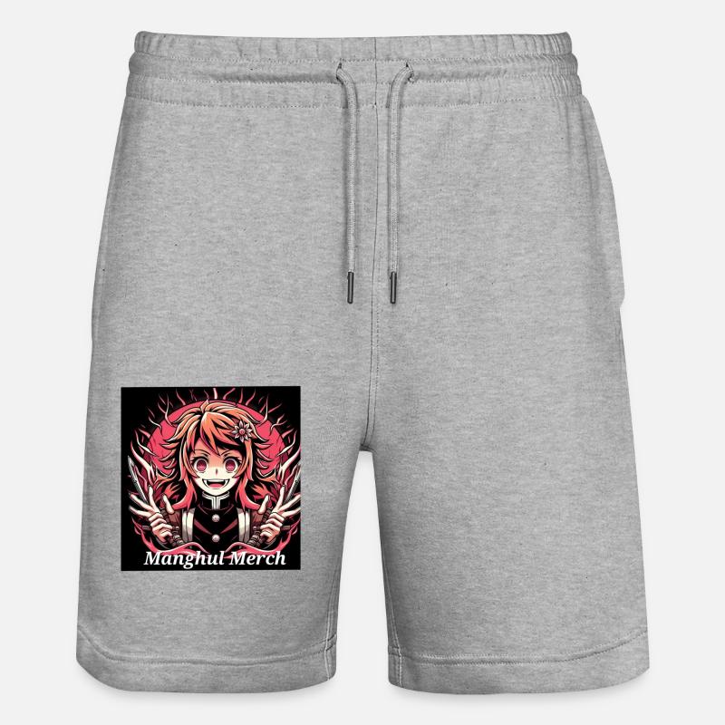 Manghul Merch - Stanley/Stella Unisex Bio Joggingshorts Trainer  - Grau meliert