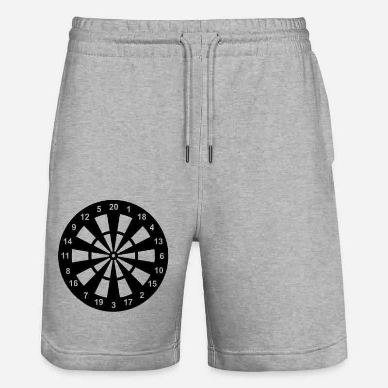 Dartscheibe in schwarz-weiß - Stanley/Stella Unisex Bio Joggingshorts Trainer  - Grau meliert