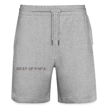 ALLES GUTE ZUM GEBURTSTAG, PAPA. PAPA. VATERTAG. VATER - Stanley/Stella Unisex Bio Joggingshorts Trainer  - Grau meliert - Vorne - Nik (191cm) & Marisol (170cm)