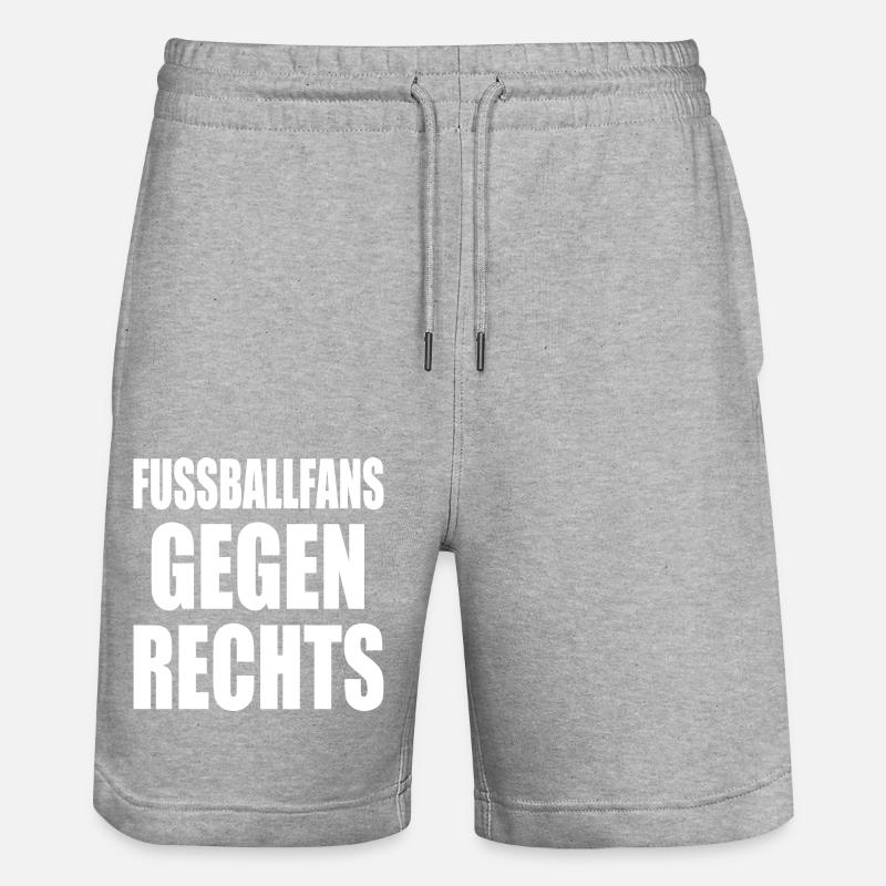 fussballfans gegen rechts - Stanley/Stella Unisex Bio Joggingshorts Trainer - Grau meliert