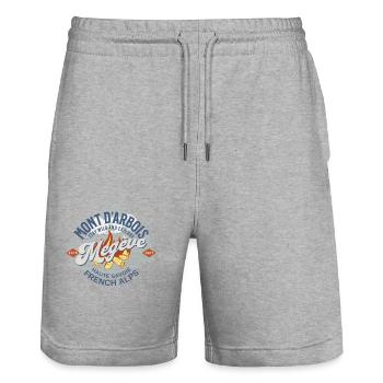 Megève Outdoor-Abenteuer - Stanley/Stella Unisex Bio Joggingshorts Trainer  - Grau meliert - Vorne - Nik (191cm) & Marisol (170cm)