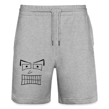 Jonas (#6 de Weska Face Collection) - Short de jogging bio TRAINER Stanley/Stella unisexe - gris chiné - Devant - Nik (191cm) & Marisol (170cm)