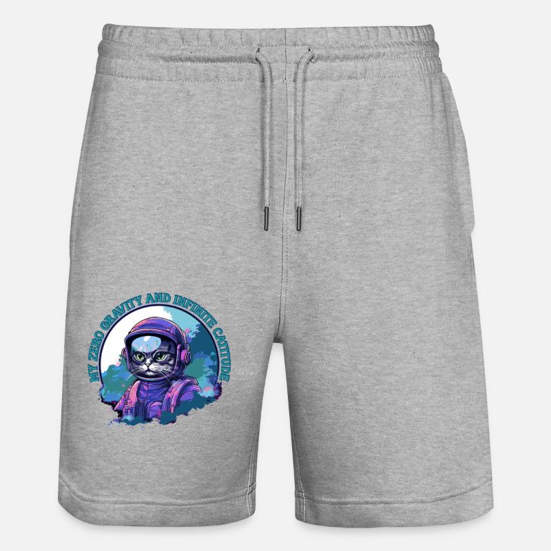 Chat astronaute Bengal confiant - Short de jogging bio TRAINER Stanley/Stella unisexe - gris chiné