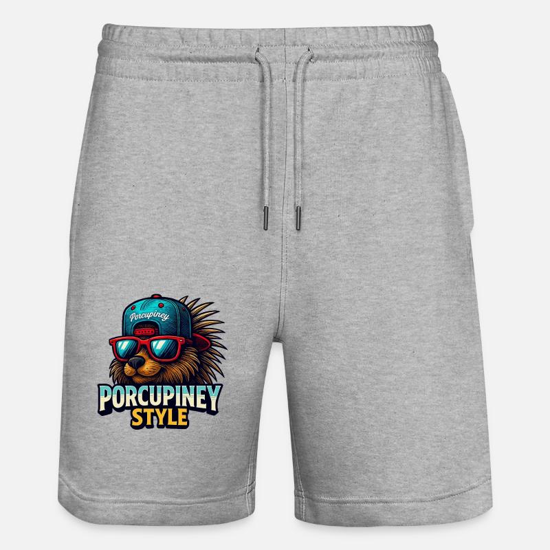 STYLE PORC-ÉPIC - Short de jogging bio TRAINER Stanley/Stella unisexe - gris chiné