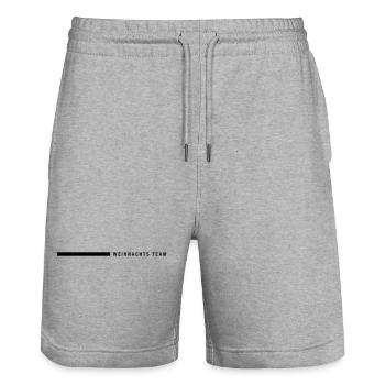 Christmas Team Line - Stanley/Stella Trainer Unisex Organic Jogging Shorts - heather grey - Front - Nik (191cm) & Marisol (170cm)