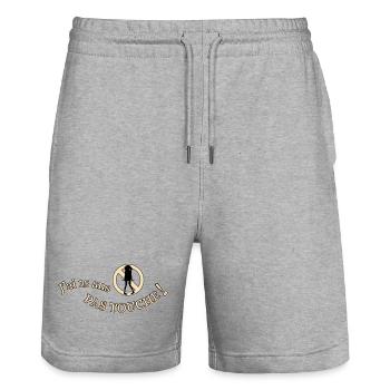 I'm 15 years old, not touched! - Stanley/Stella Trainer Unisex Organic Jogging Shorts - heather grey - Front - Nik (191cm) & Marisol (170cm)